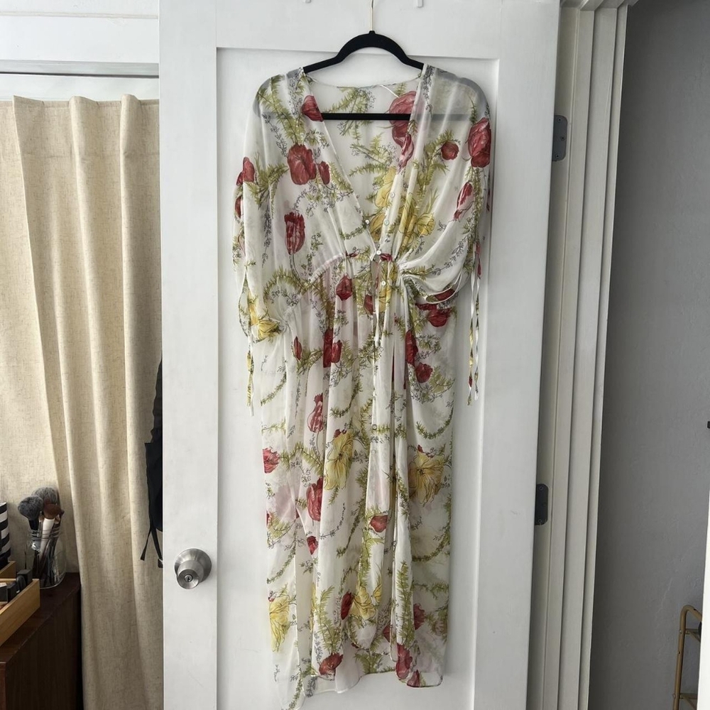 Floral Chiffon Wrap Dress